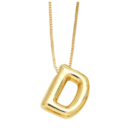 Fashion 26 Letter Pendant Gold Plated Necklace Style Versatile Collar Chain Women's Friends Commemorative Jewelry Accessories Gift D