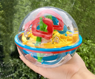 3D Maze Ball 100 Steps Stereo Rotating Ball Rubiks Rolling Ball Game Hand Held Balance Ball Kids Early Education Toys