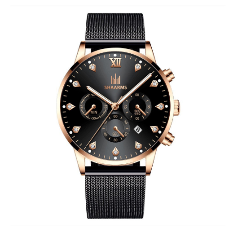 Fashion Men Stainless Steel Quartz Watches with Calendar M08