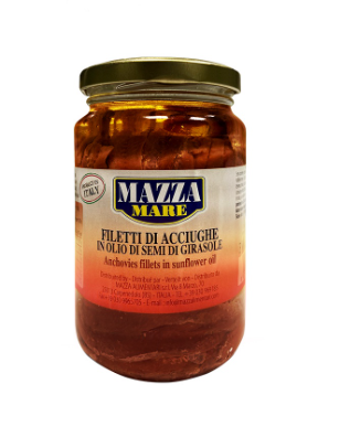 Mazza Anchovies in Sunflower Oil 350g