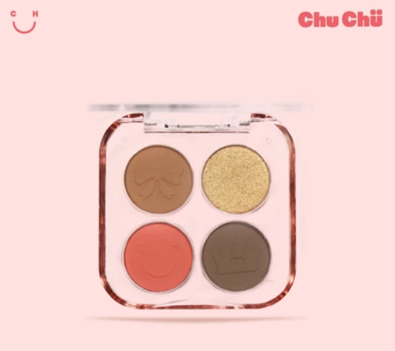 Chu Chu Beauty Color Quartet Eyeshadow Palette in Peach Haven