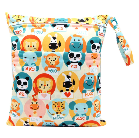 30x36cm Lager Size Diaper Wet Dry Bags Double Zipper Printed Portable Waterproof Bag Storage Bag Swimwear Bag C6