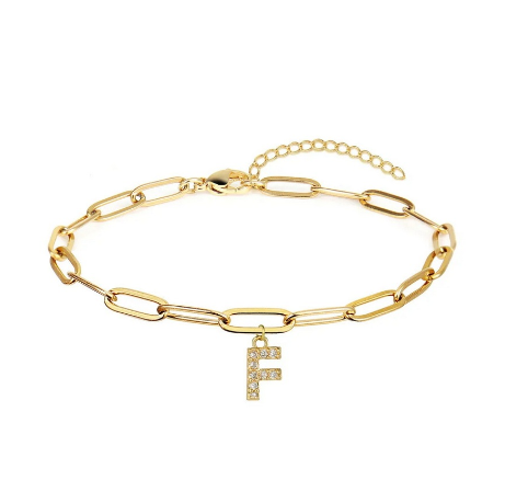 Fashion 26 Letters Alphabet Initials Crystal Bracelet Adjustable Bangle Women Men Jewelry Gift Wholesale F