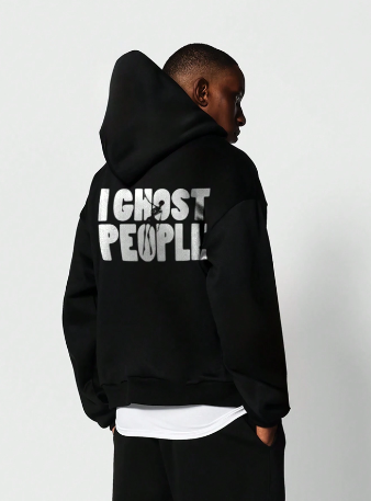SUMWON Overhead Hoodie With I Ghost People Graphic Print Halloween