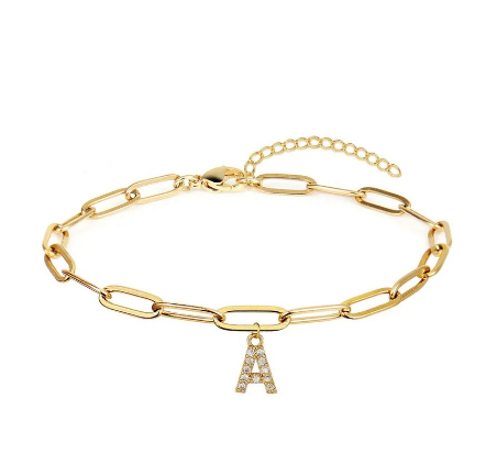 Fashion 26 Letters Alphabet Initials Crystal Bracelet Adjustable Bangle Women Men Jewelry Gift Wholesale A