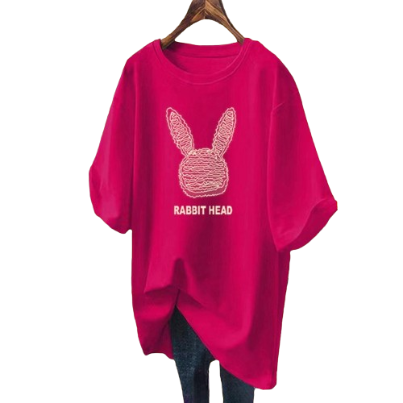 Lovito Women Basic T-Shirts LNE17195 (Pink)