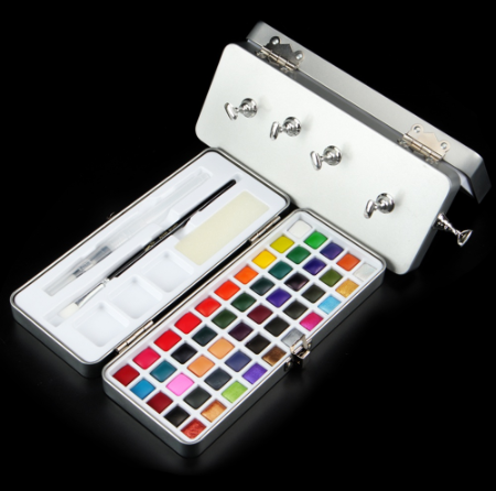 SeamiArt 50color Basic Metallic Color Solid Watercolor Nail Painting