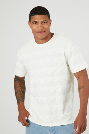 Forever 21 Men's Flocked Geo Crew Tee