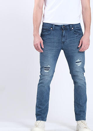 Jag Men's Distressed Skinny Stretch 28"