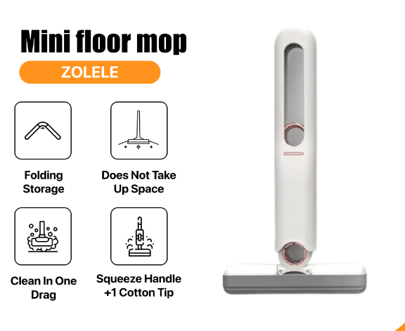 ZOLELE Mini Mop Portable Spong Mop Handhold Mop with Squeezer Car Window Househ Glass Cleaning Tool
