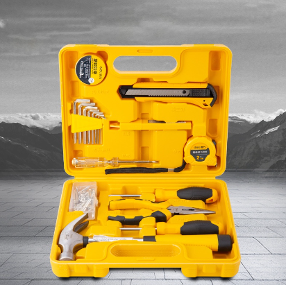 Deli Household Tool Box Car Motorcycle Repair Portable Tools Box Kit (18Pcs Set )