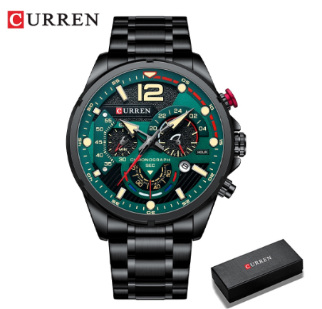 Curren Men's Quartz Watch Top Fashion Brand Stainless Steel Creative Date Sport 8395 02