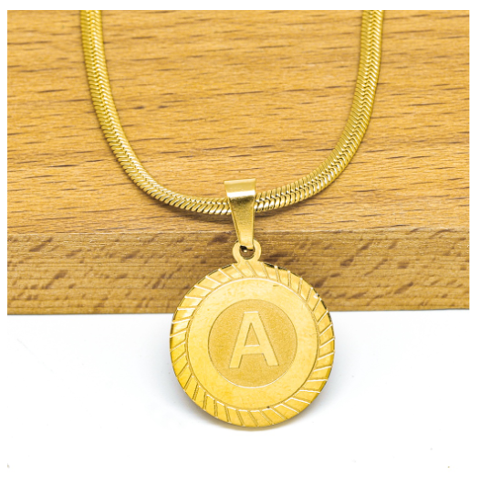 Laj High Quality Stainless Steel Letter Pendant Necklace with Free box A