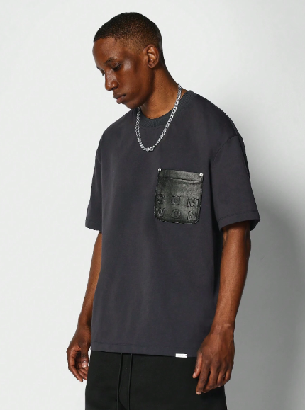 SUMWON Tee With Patch PU Pocket Detail