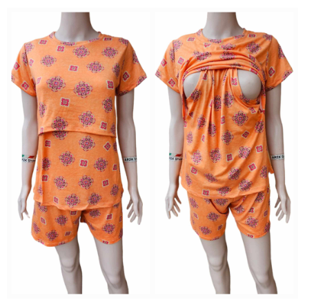 Breastfeeding and Maternity Terno Blouse and Shorts (New Printed Design) Freesize fits Small to XL MT9