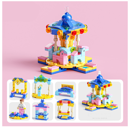 City Series 6 IN 1 SWAT Engineering Vehicle Educational Toy Model Block Toys Boy Children's Day Gift B41