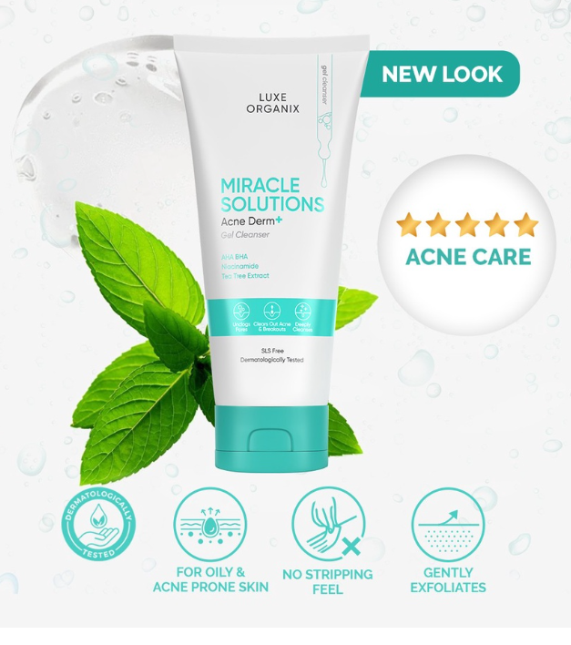 Luxe Organix Miracle Solutions Aha Bha Exfoliating Cleanser 150mL