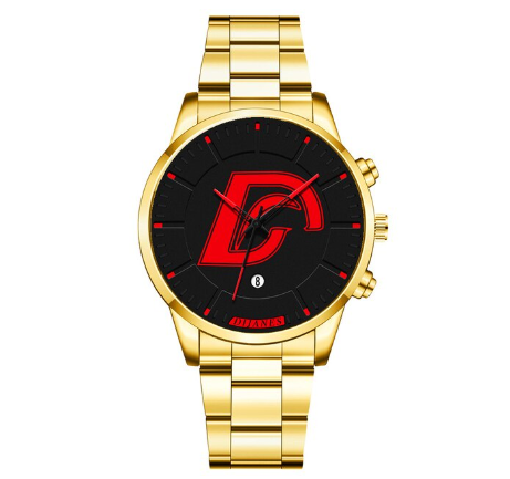 Luxury Gold Mens Minimalist Stainless Steel Analog Watches Men Business Casual Calendar Quartz Wrist Watch Relo Ng Kalalakihan GOLD RED