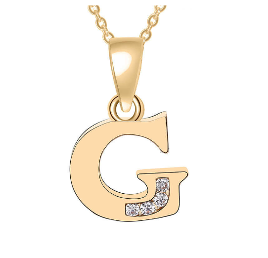 Couple Jewelry Fashion Gift Gold Color Cubic Zirconia A-Z Letter Copper Women Chain Pendant Initial G