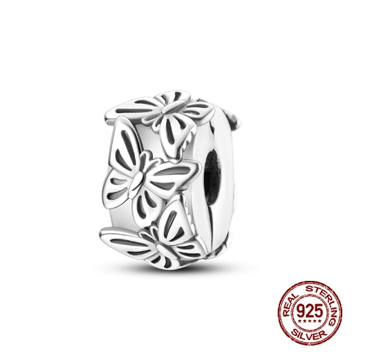 Fit Original Pandora Bracelet Beads Pendant 925 Sterling Silver Love Positioning Buckle Series Colorful Women Jewelry DIY Gift S040