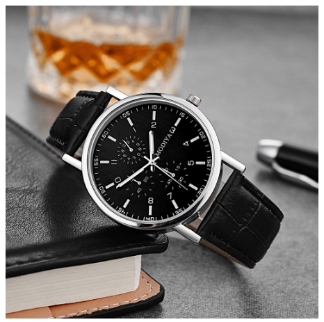 Men Casual Quartz Watch with Stainless Steel Strap M8