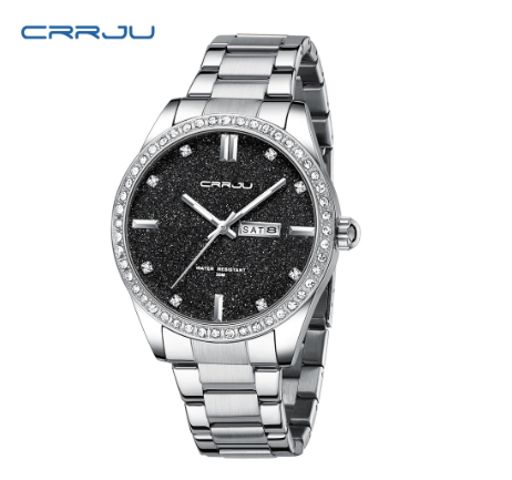CRRJU Original Brand Men's Watch Luminous Fashion Business Sports Gift Quartz Stainless Steel Waterproof 5008 003