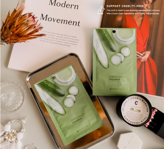 Face Republic Sleeping Beauty Face Mask Hydrating Cucumber Extract 23g (10 pcs)