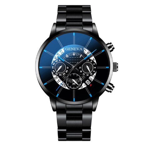 Fashion Geneva Watch Men Stainless Steel Watch With Calendar 007