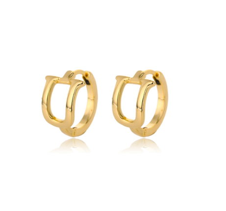 Kaijiang Anting-anting Initial Letter Hoop Earrings For Women A-Z Letter Piercing Stainless Steel Earring Korean Fashion Jewelry U