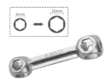 Bike 10 In 1 Dog Bone Mini Pocket Hexagon Wrench Multi-Tool Bicycle Keychain