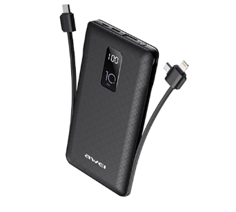 Awei P8K Power Bank 10000mAh Multiple Output High-Speed Charge PowerBank 2.1A Fast Charging