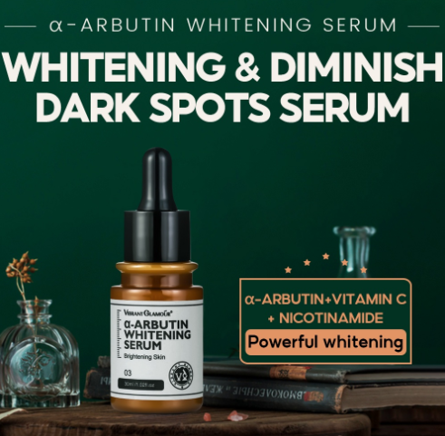 VIBRANT GLAMOUR α-Arbutin Whitening Serum Niacinamide Vitamin C Brightening Facial Essence Fade Dark Spot Melasma Smooth Fine Lines