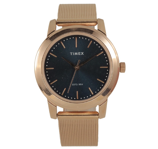 Timex W11 Series Rose Gold Stainless Steel Analog Quartz Watch For Women TW000W112E CLASSICS