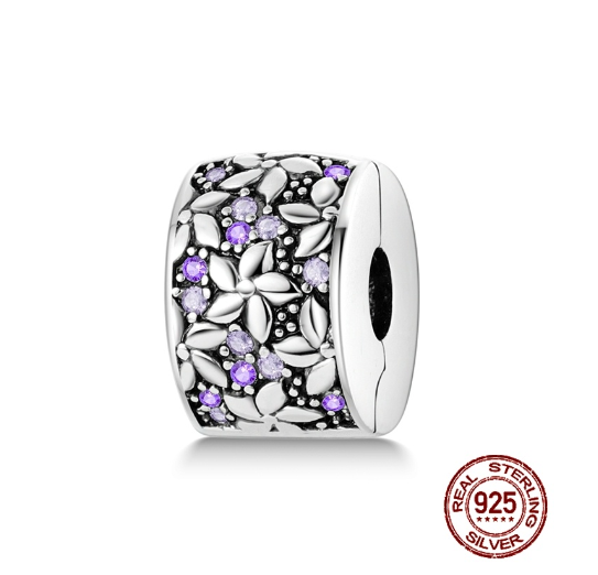 Fit Original Pandora Bracelet Beads Pendant 925 Sterling Silver Love Positioning Buckle Series Colorful Women Jewelry DIY Gift S019