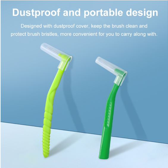 Cofoe Interdental Brush 0.6-1.0mm 5pcs Orthodontic Oral Hygiene Dental Cleaner Angled Interdental Brush