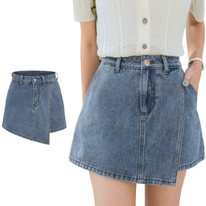 Lovito Women Pocket Button Denim Shorts L67AD152 (Blue)