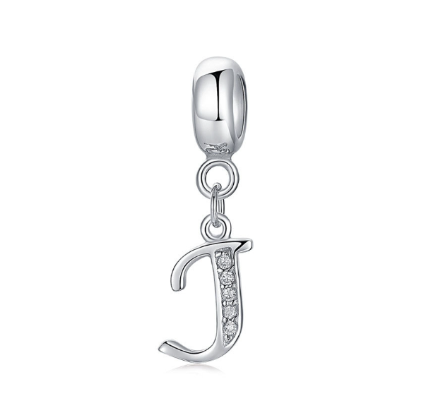 Pandora Letter Charm 925 Silver 26 Letters Diamond Charms Bracelet Pendant J