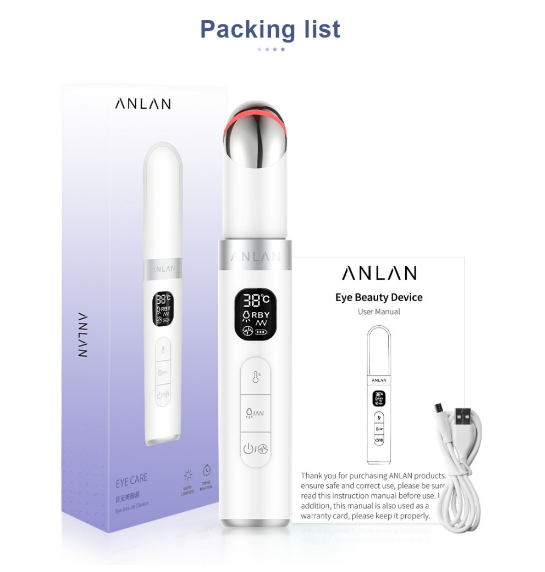 Anlan Ems Ems Electric Eye Massager Eye Skin Lift Anti Age Wrinkle Skin Care Vibration Hot Massage