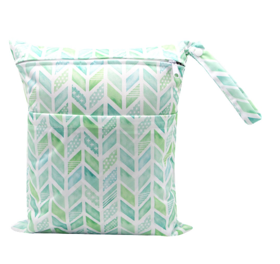 Diaper Wet Dry Bags Duble Zipper Printed Portable Waterproof Dag Storage Bag Swimwear Bag  30x36cm