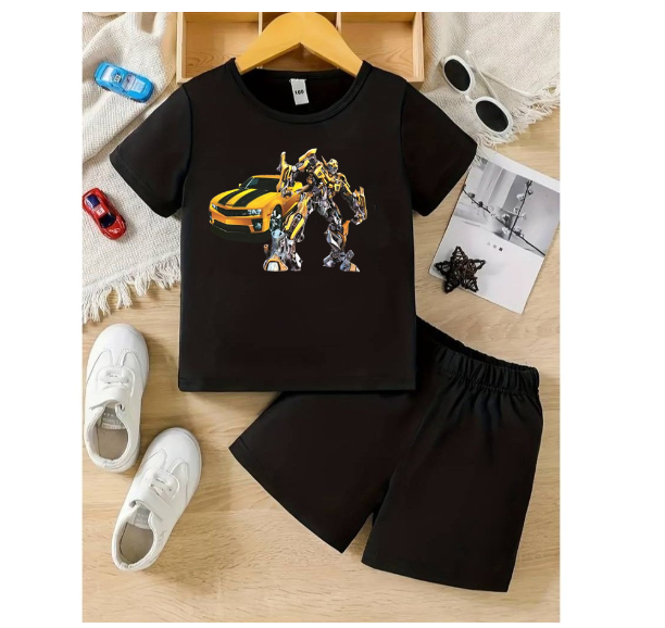 Boy Clothes Corp Terno for Kids Boys Fashion Sando Shorts Set Summer Tshirt  S4