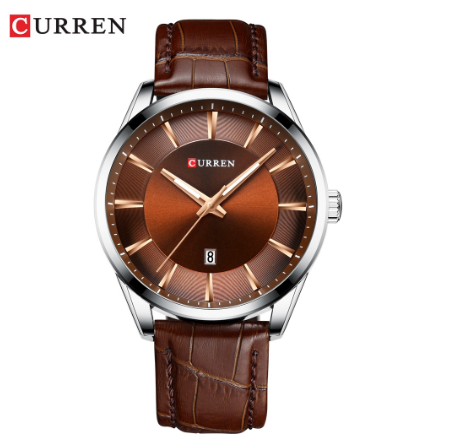 Curren Original Brand Men's Watch Leather Waterproof Fashion Casual Business Quartz 8365 X BROWN