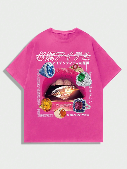 ROMWE Street Life Men Slogan & Figure Graphic Tee For Summer