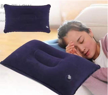 PVC Inflatable Pillow Neck Pillow Outdoor Travel Camping Pillow Ultralight Flocking Office Pillow