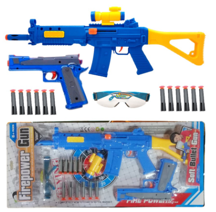 Fire Power Blaster Gun Air Toy Soft Bullet Gun Bundle Toys for Boys