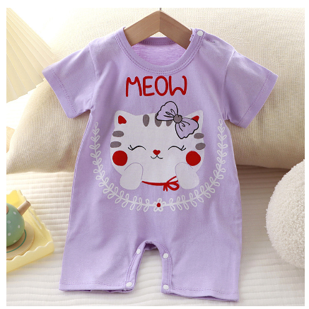 Cotton Baby Girls Bodysuit Pink Unicorn Cartoon Print Baby Romper Baby Onesies BR1