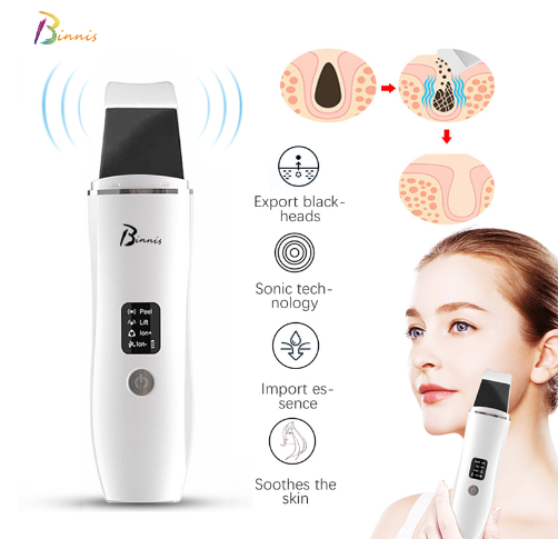 Binnis Ultrasonic Blackhead Remover Cleaner EMS Face Lifting Skin Scrubber Whiteheads Remover Tool