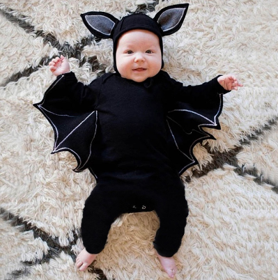 Kids Halloween Costume Baby Clothes Newborn Baby Bodysuit Autumn Bat Long-Sleeve One-Piece Romper