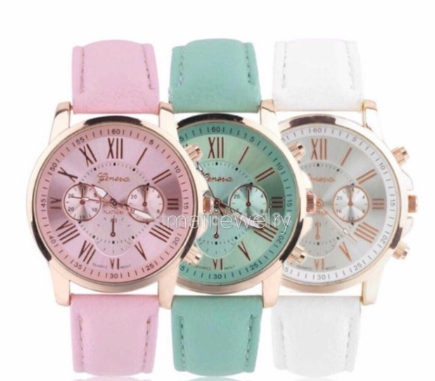 Korean Geneva Colorful Leather K POP Watch Jewelry Watches