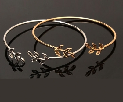Women Opening Adjustable Leaf Bracelet Fashion Accessories