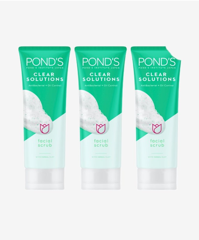 Ponds Clear Solutions Facial Scrub 100G BUNDLE OF 3